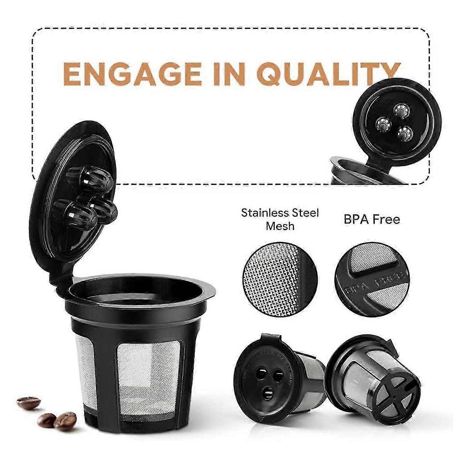 Pack of 4 K Cups Reusable Coffee Pods for Ninja Dual Brew