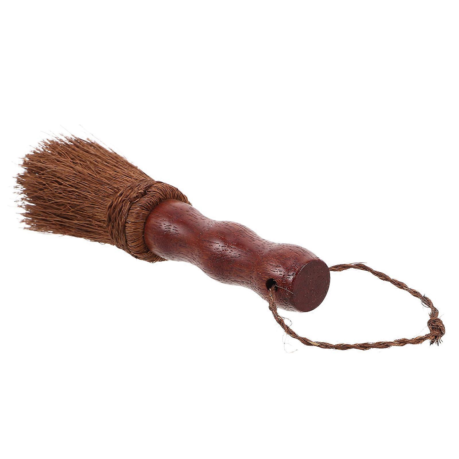 Natural Cleaning Brush Tea Tray Brush for Multi-Functional Use 2Pcs Brown Wooden Handle
