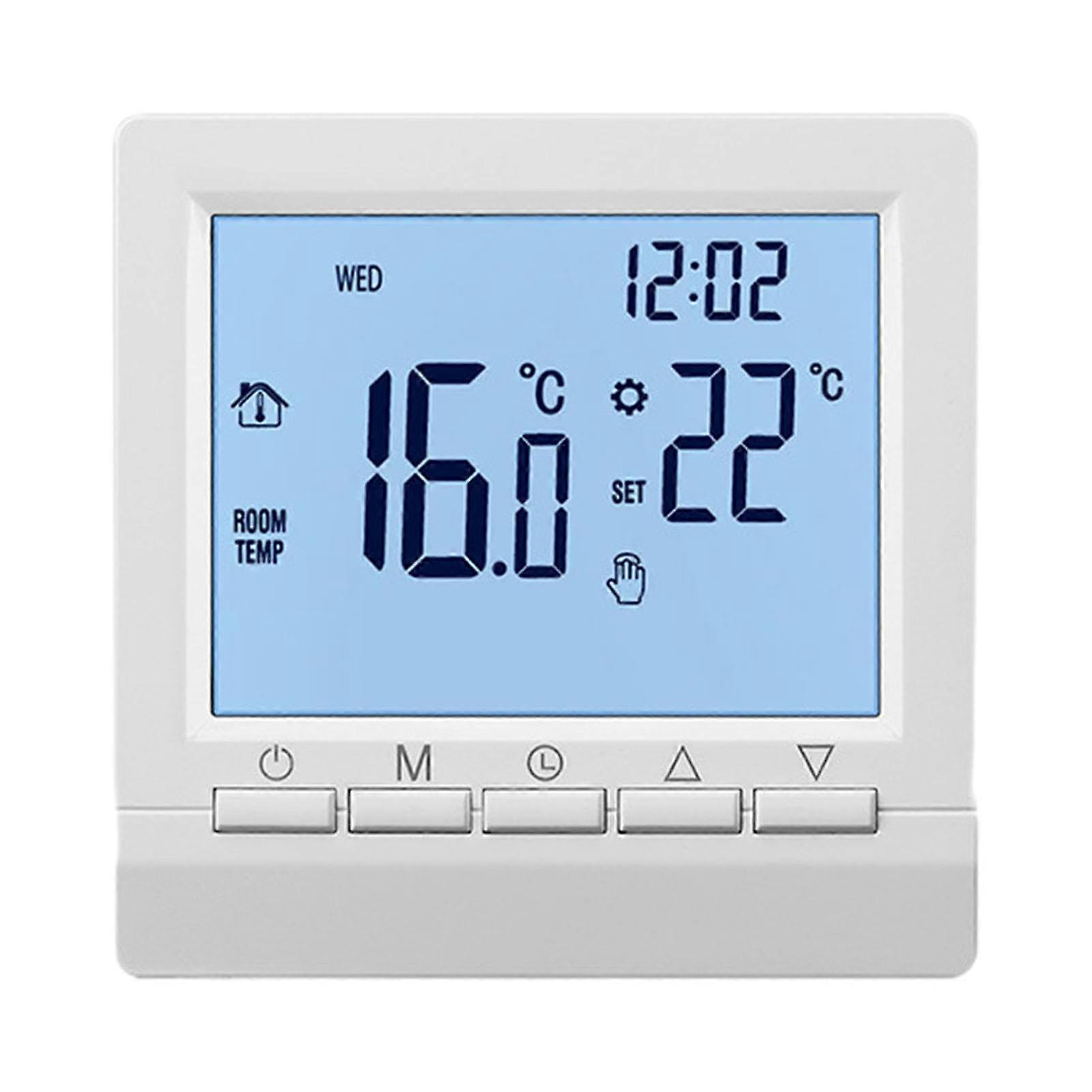 Programmable Thermostat BatteryPowered Digital Slimline With White Backlight For Homes