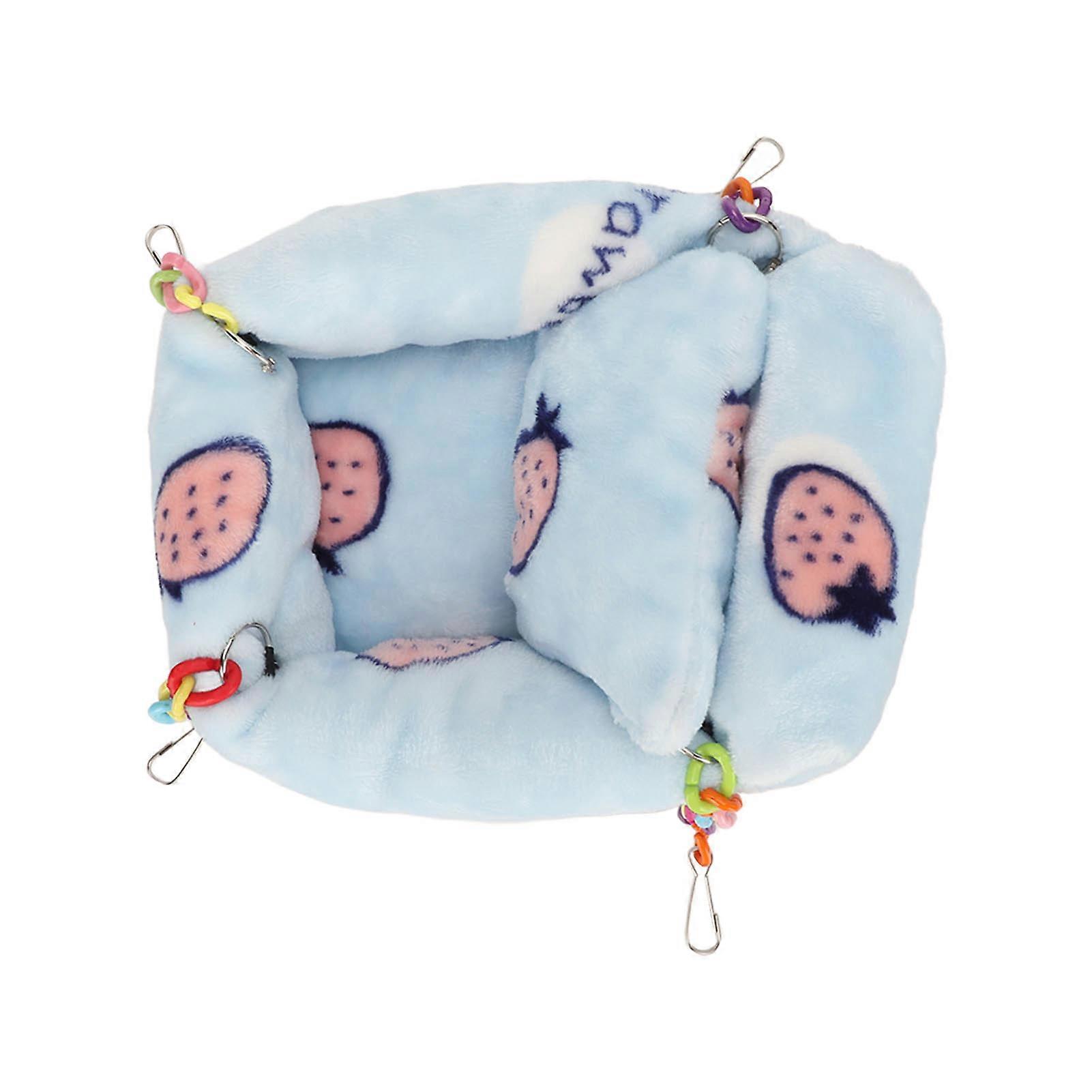 Hamster Hanging Warm Bed with Pillow Strawberry Pattern for Small Pets