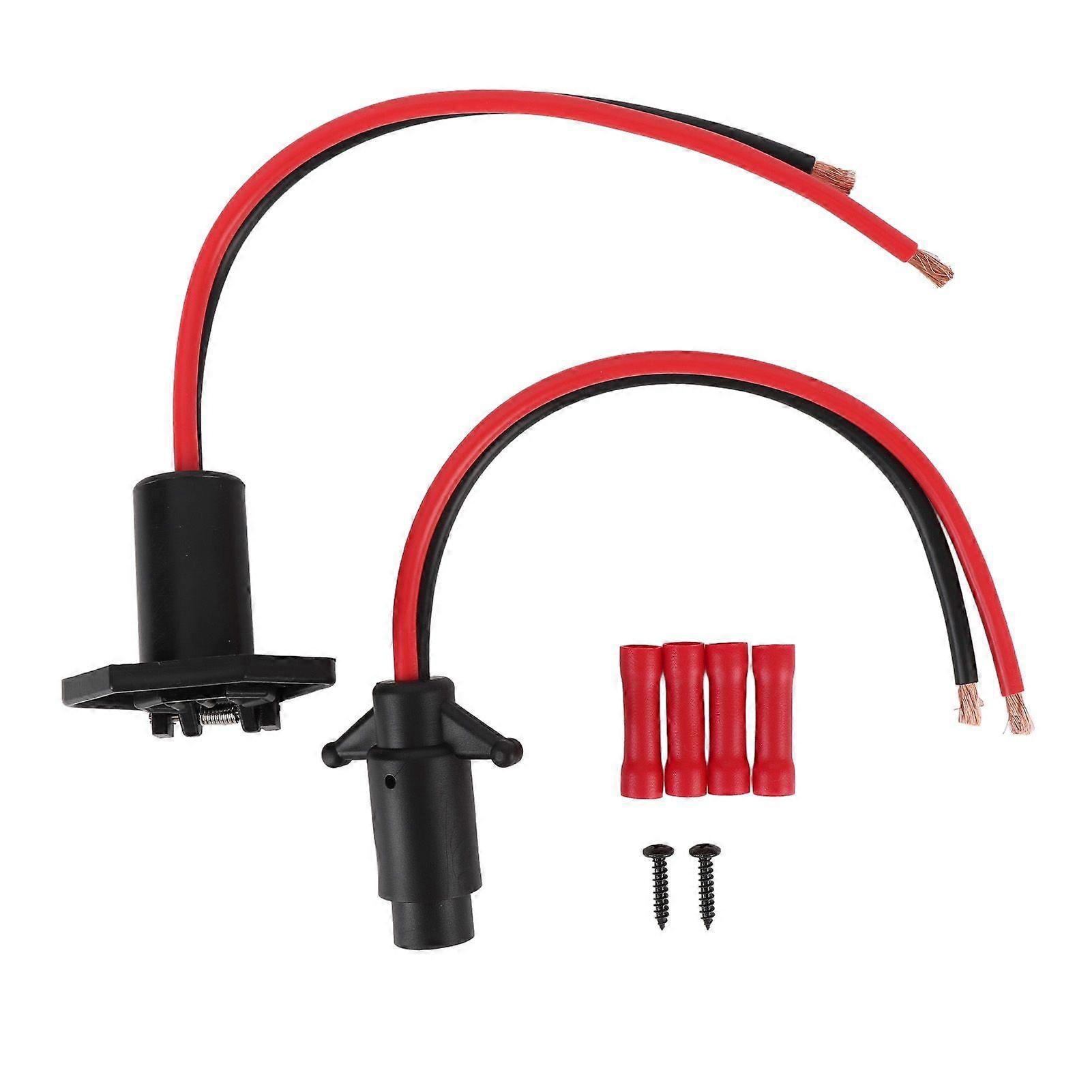 DC12V Trolling Motor Plug and Receptacle 2 Wire Flush Mount Plug and Play for Marine Boats Kayaks