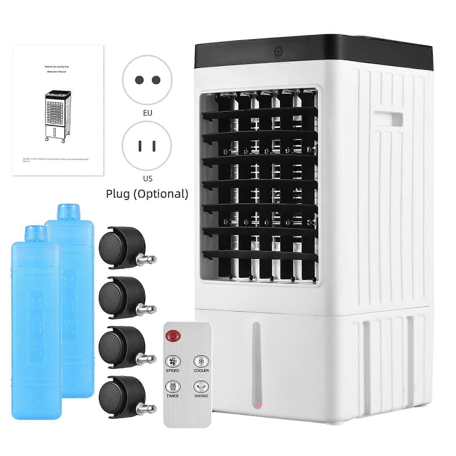 Evaporative Air Cooler 100 Oscillation Swamp Cooler with Remote Control / 2 Ice Boxes / 2.11 Gal Water Tank 1-7H Timer 3 Wind Speeds Quiet Operation B