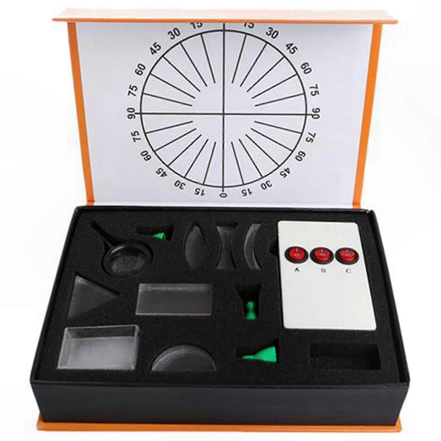 Optics Lab Kit with Triangular Prism, Laser Light, Convex and Concave Lenses for Science Experiments