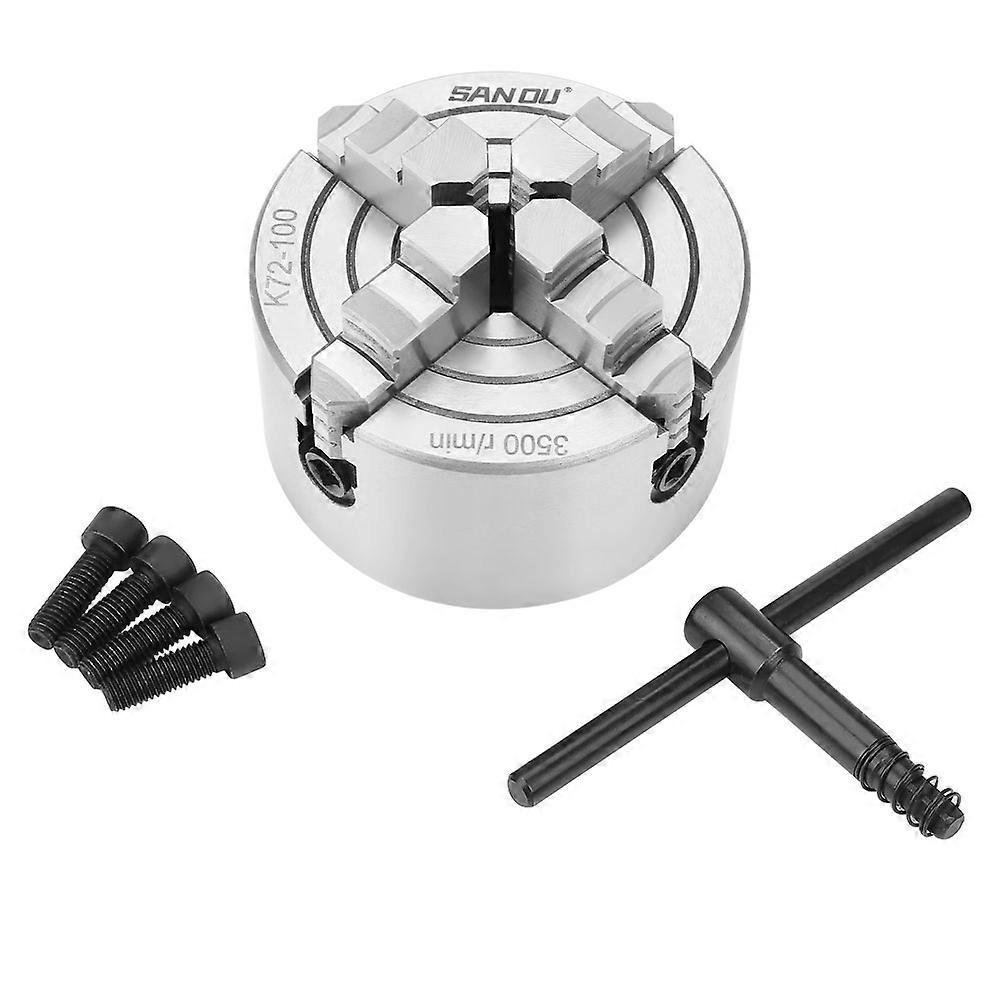Mandrin de tour métallique réversible indépendant à 4 mors SANOU K72-100 de 4 pouces, accessoires pour machines de tournage