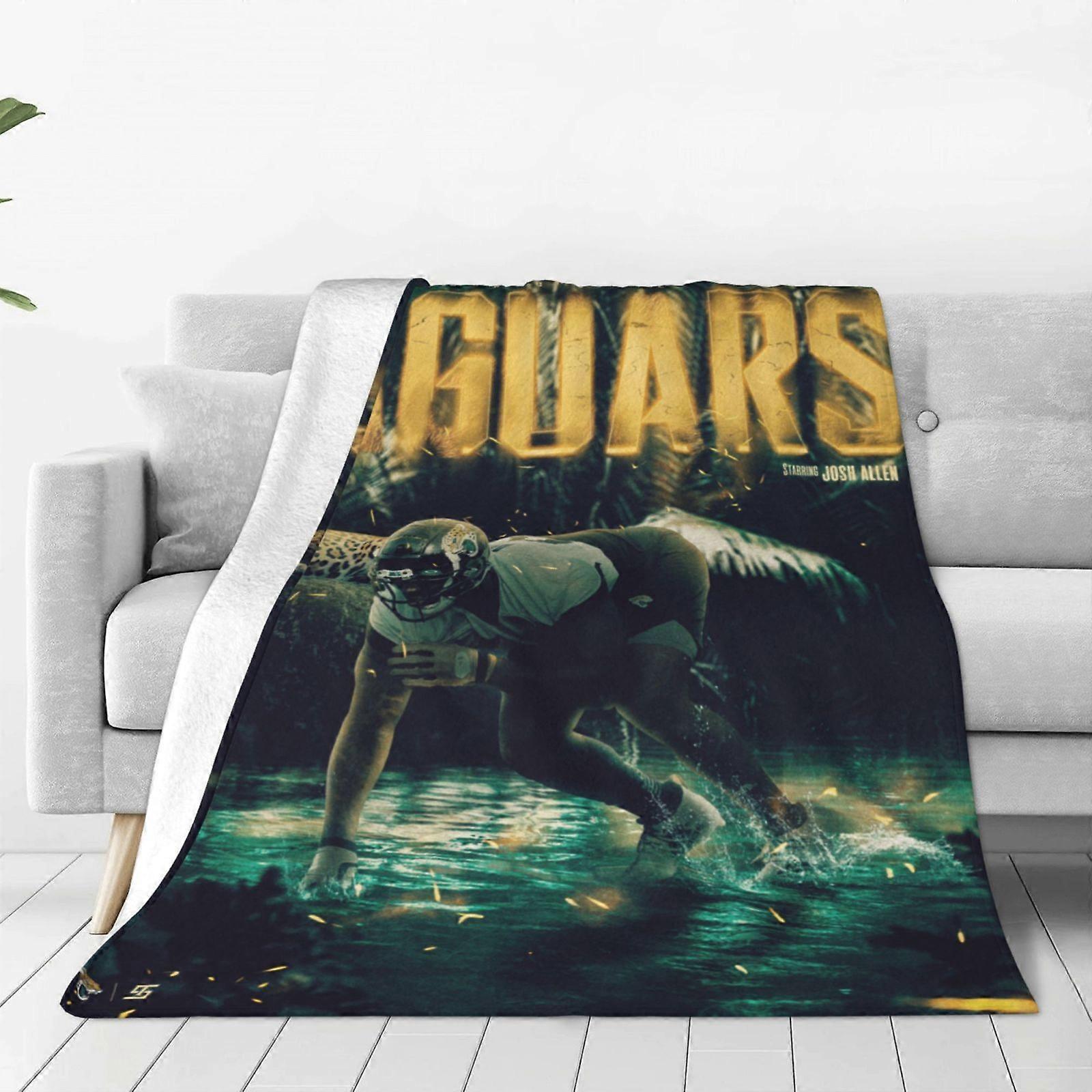 Jaguars Football Flanelldecke für Erwachsene – Leicht, warm und superweich – das perfekte Geschenk, um es sich am Spieltag zu Hause warm zu machen