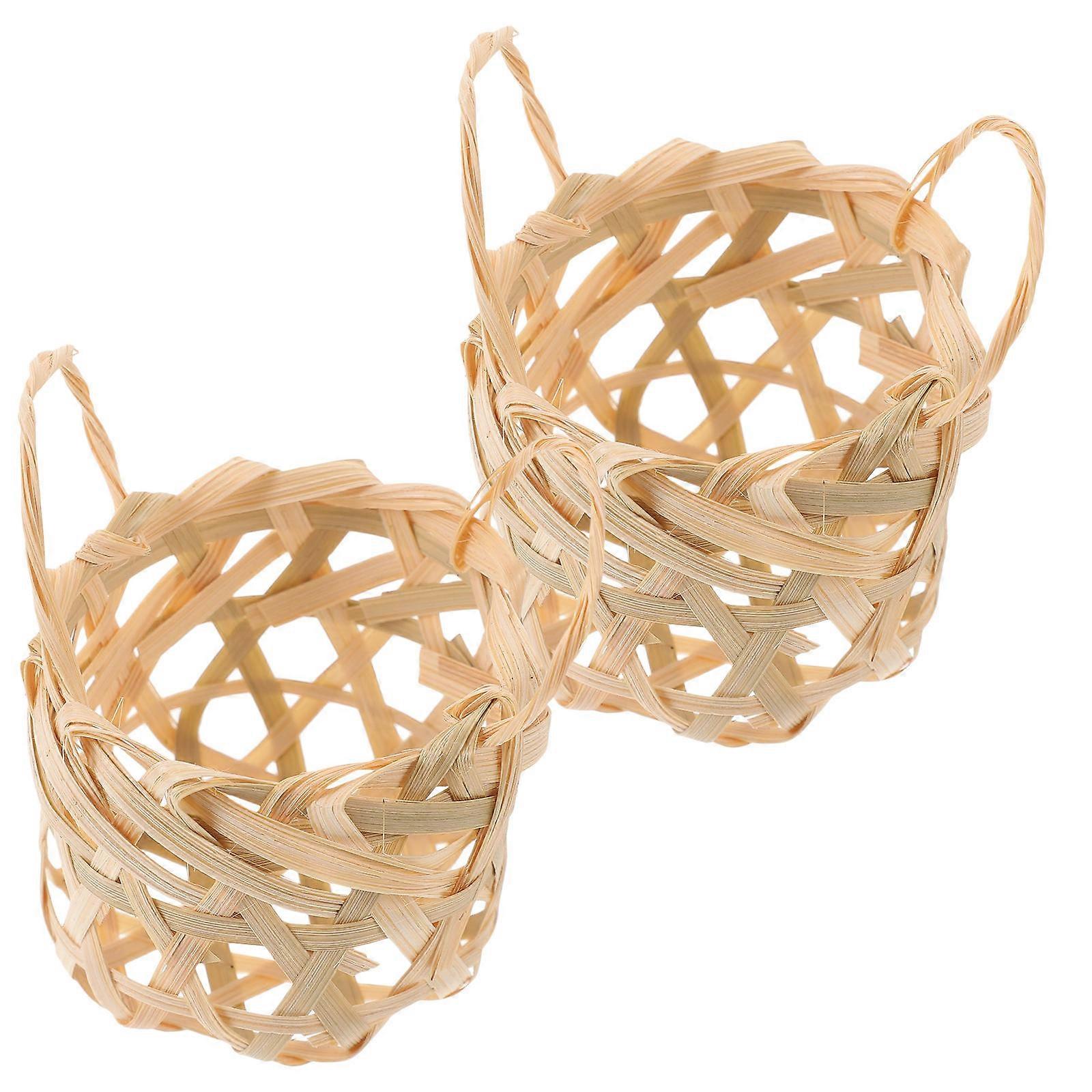 Rustic Bamboo Lamp Shade Woven Lampshade for Hanging 8Pcs