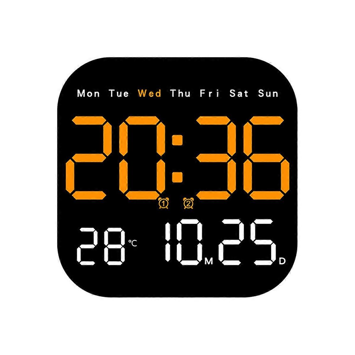 Wall Clocks Temperature Date Week Dispaly Electronic Table Clock,C