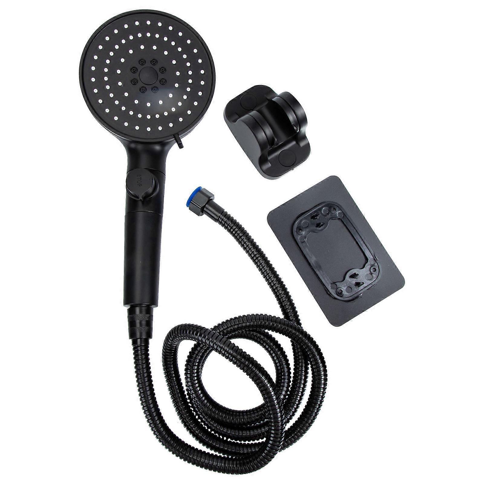 Bathroom Shower Sprayer Handheld Showerhead Nozzle Pressurized Shower Black 27.50X12.00X5.50cm One-Button Water Stop 1 Set