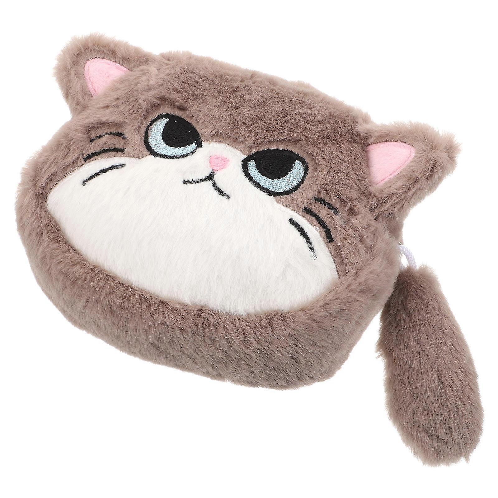 Plush Cat Coin Purse for Storage Use 3Pcs Cute Cartoon Wallet Set