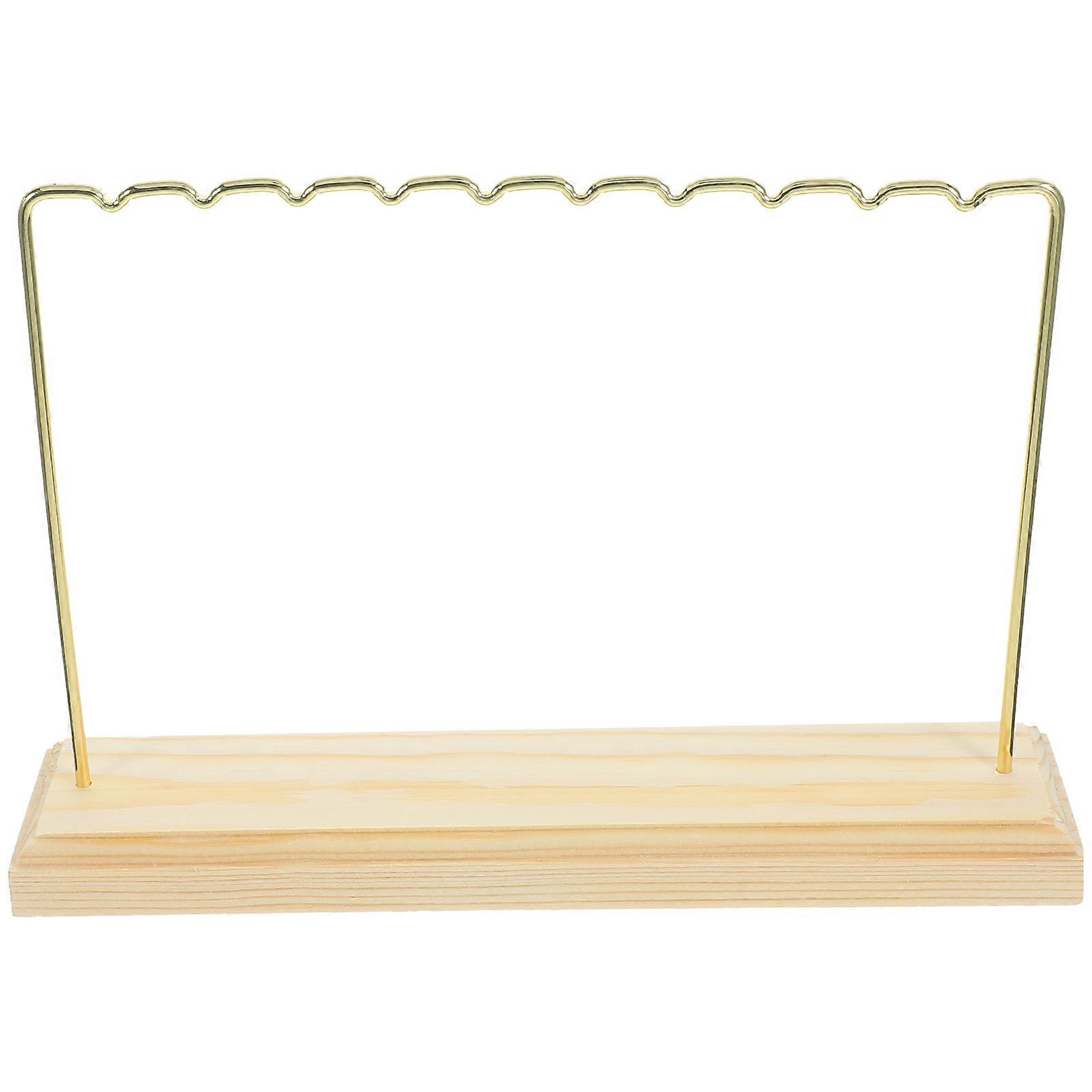 5Pcs Earring Display Stand Hanging Jewelry Rack For Photography Props With Rectangular Shape And Sturdy Wood And Alloy Material