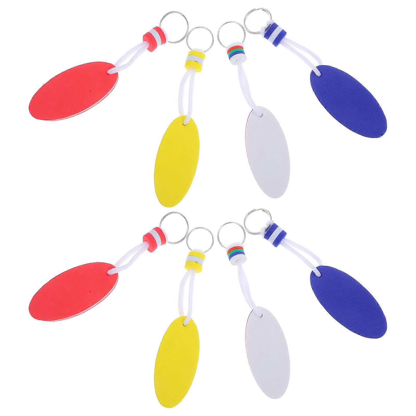 Waterproof Floating Keychain Oval Decorative Pendant for Water Activities Eva Assorted Color 8Pcs