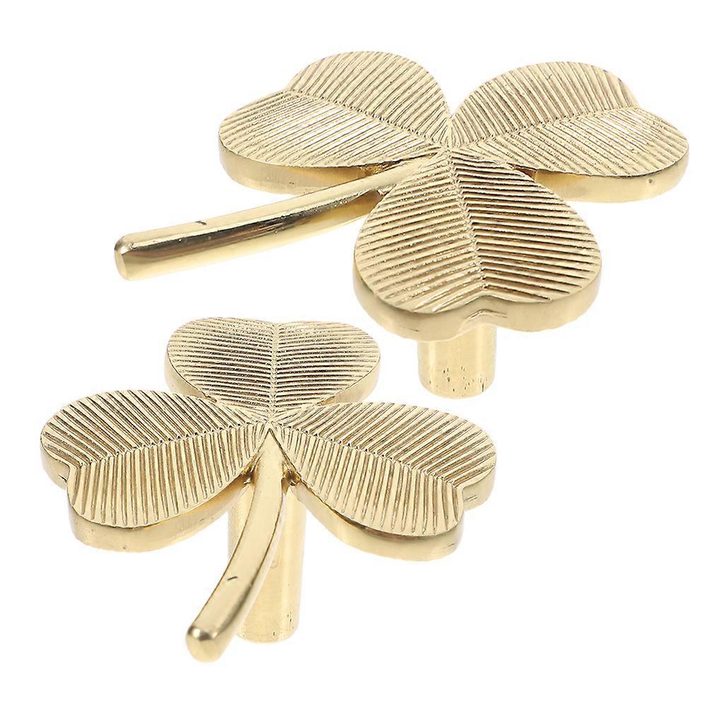 Vintage Brass Shamrock Drawer Handles for Decoration 2Pcs Cabinet Knobs