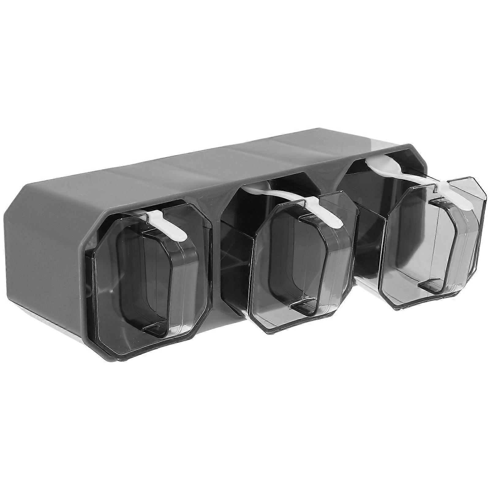 Reusable Spice Holder 2 Sets Seasoning Storage Home Use Elegant Style Dark Grey Rack