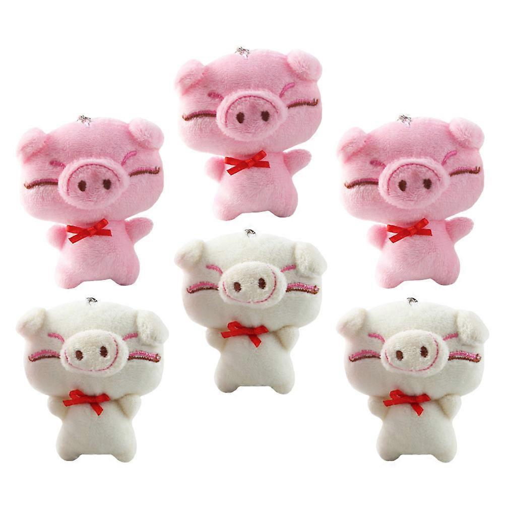 Plush Piggy Bag Hanging Pendants Cartoon Key Chain for Decor 12Pcs