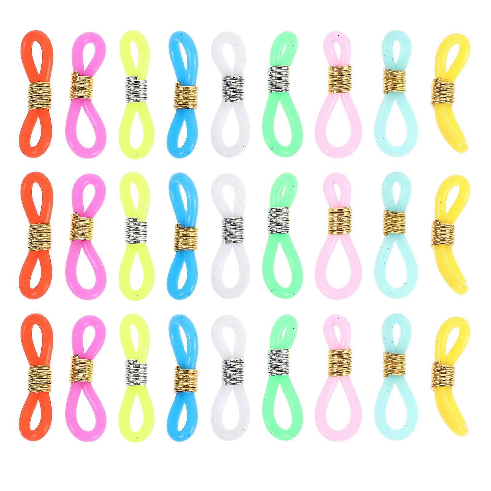 Glasses Anti Skid Chain Ends Silicone Metal for Use 120 Pieces