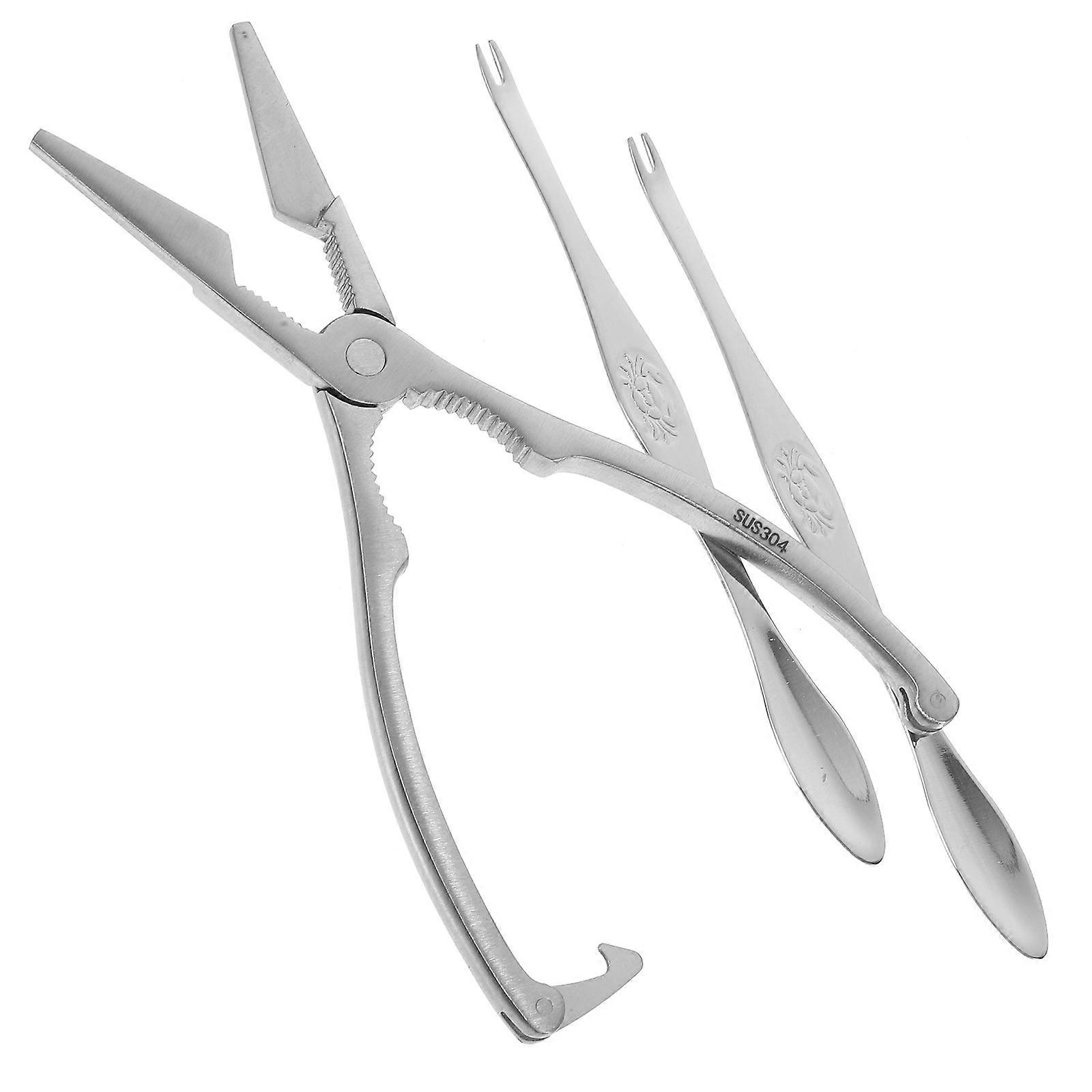 Seafood Opener Tools 3Pcs Zinc Alloy Crab Clip Crab Shell Opening Supplies For Silver Design