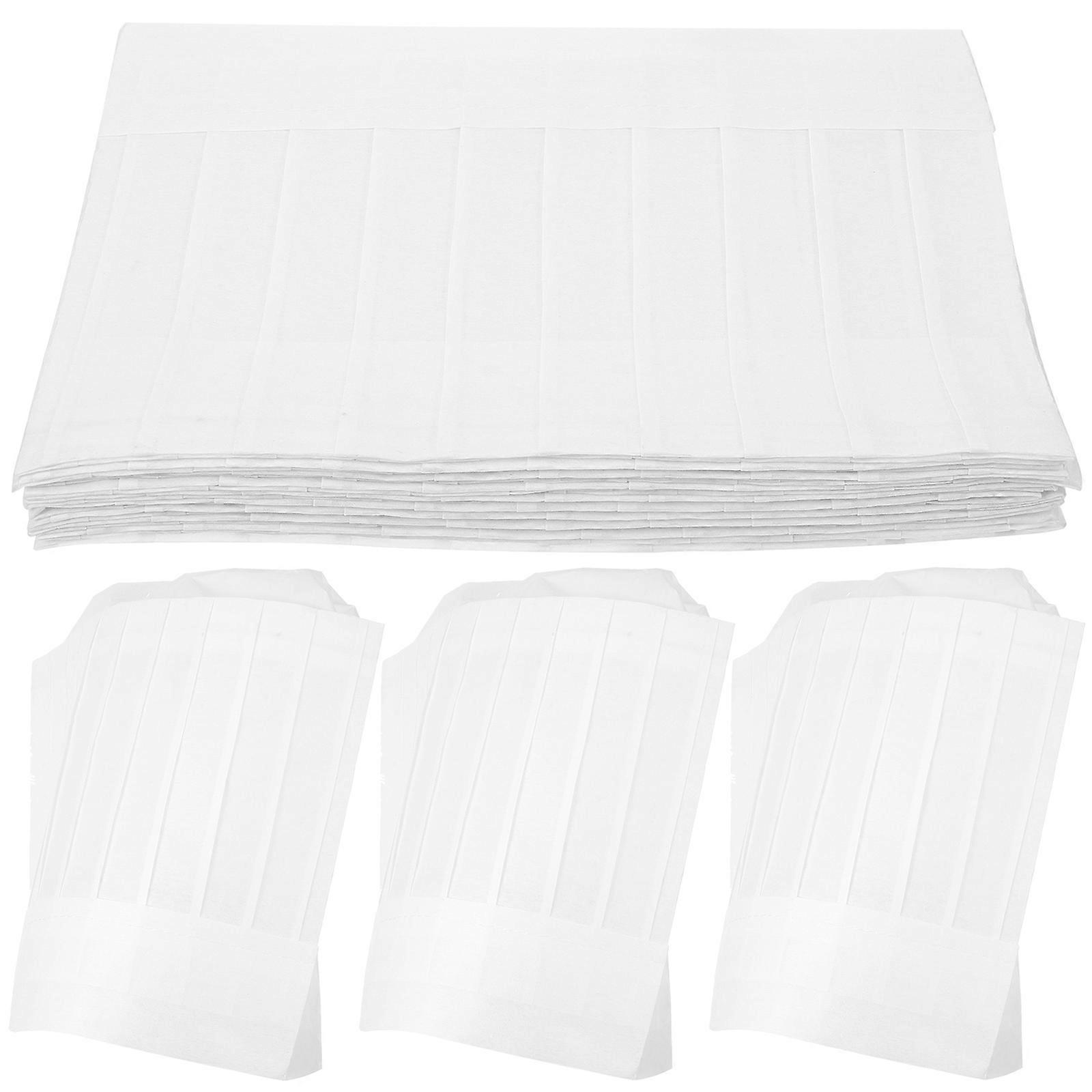 Cooking Hat Paper Chef Hat Disposable for 40Pcs Restaurant Use