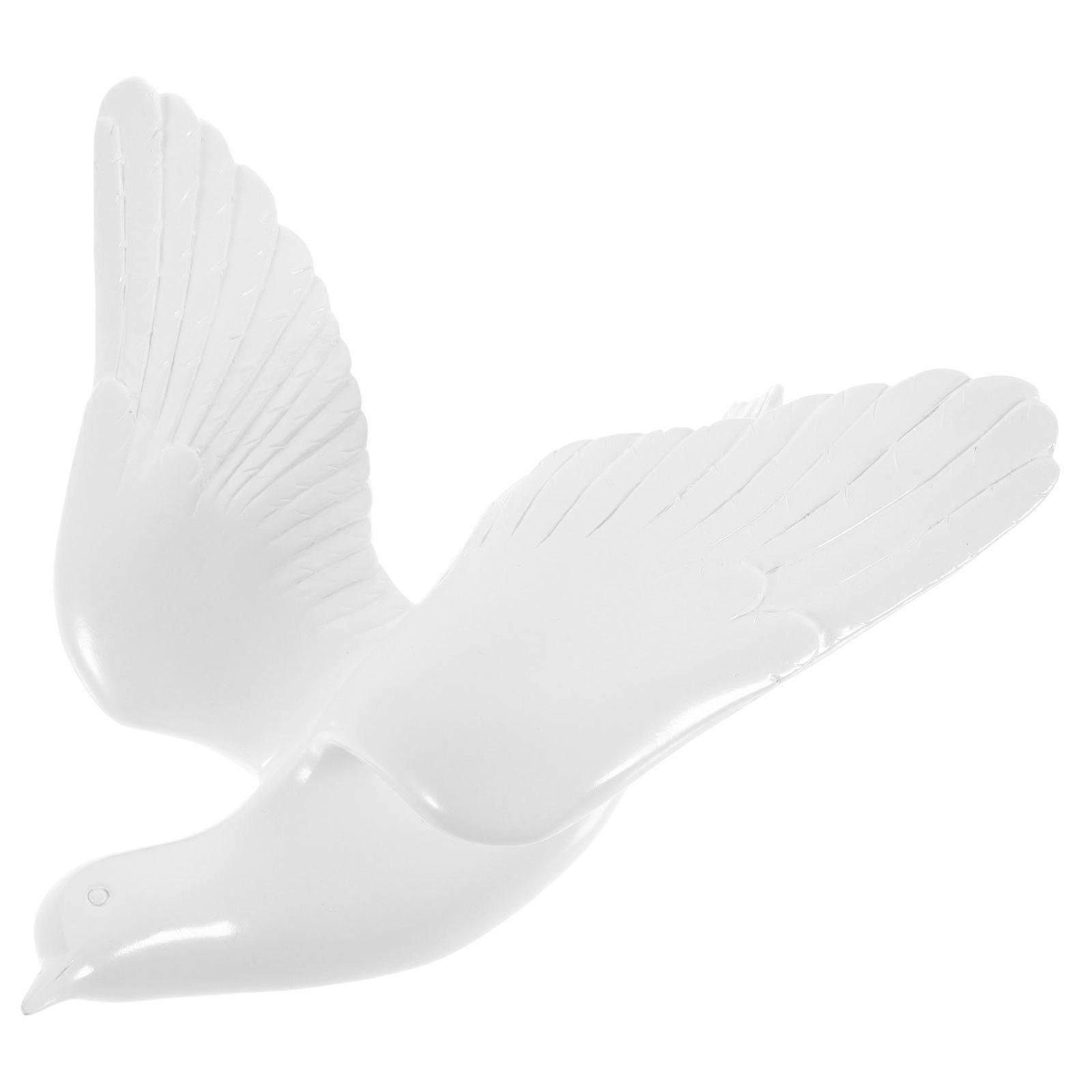 Decorative 3D Bird Wall Statues Ideal For Garden And Entryway With Aesthetic Ornament Function In White Vinyl Material 4Pcs