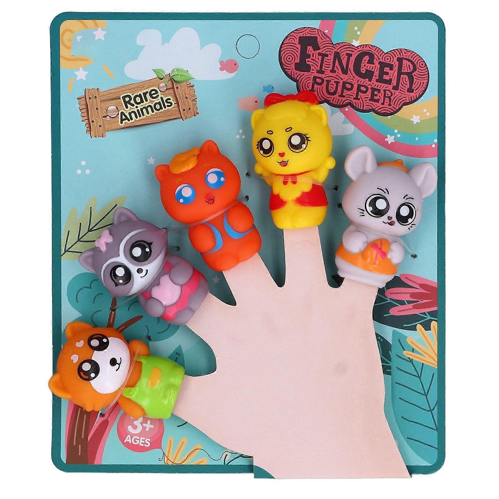 Animals Finger Puppet Set Playing Teaching Interactive Finger Puppets Bedtime Story Toy for Storytelling D