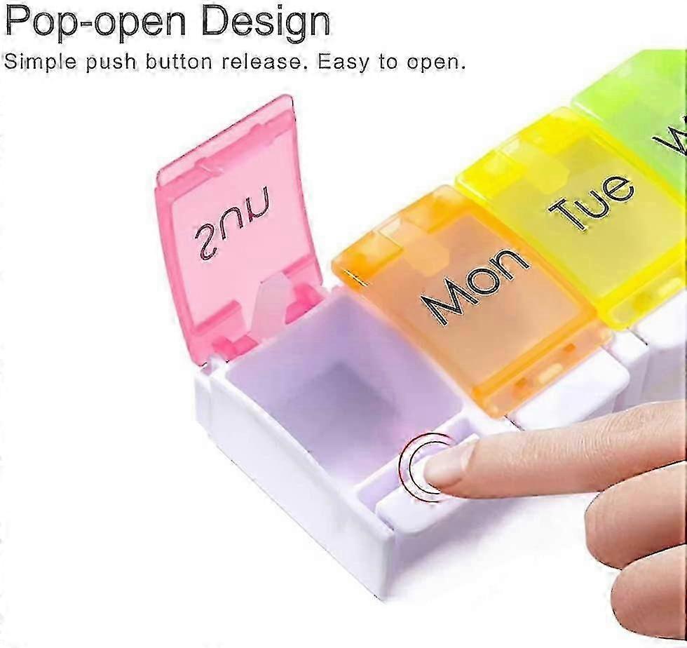 7 Day Portable Pill Storage Box For Vitamins, Cod Liver Oil, Supplements And Medicines