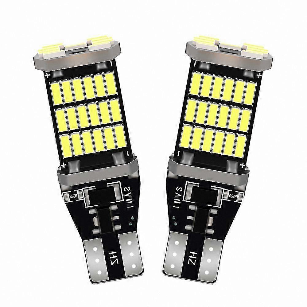 2x T15 W16W LED Backup Lamps 6000K Reverse Light Bulbs for Vehicles with Canbus Support