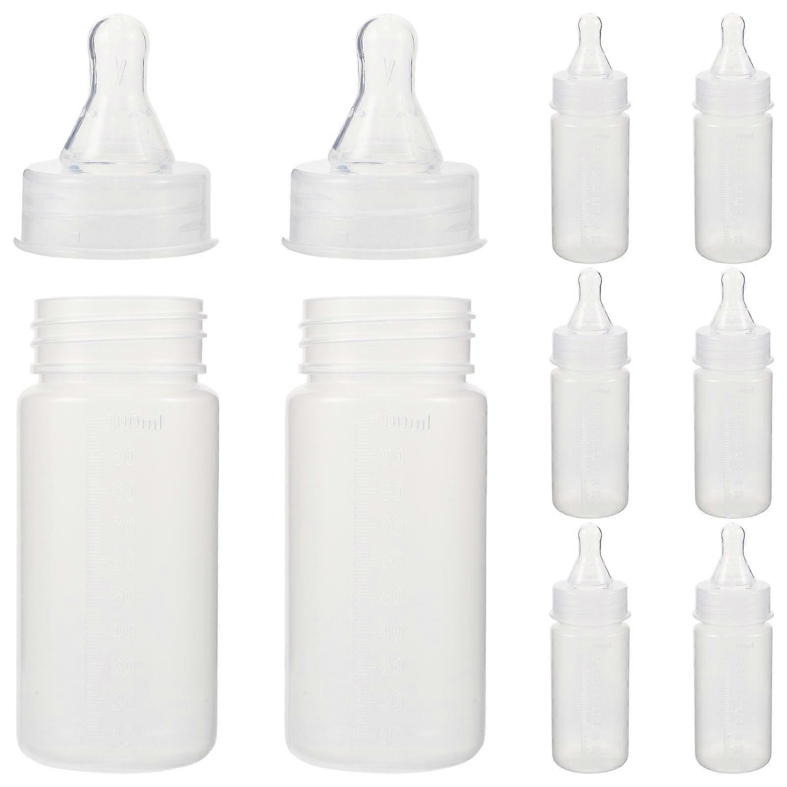 Portable Infant Feeding Bottles with Scale for Newborns 100Ml Hygienic White Pp Design Suitable for Travel 8Pcs
