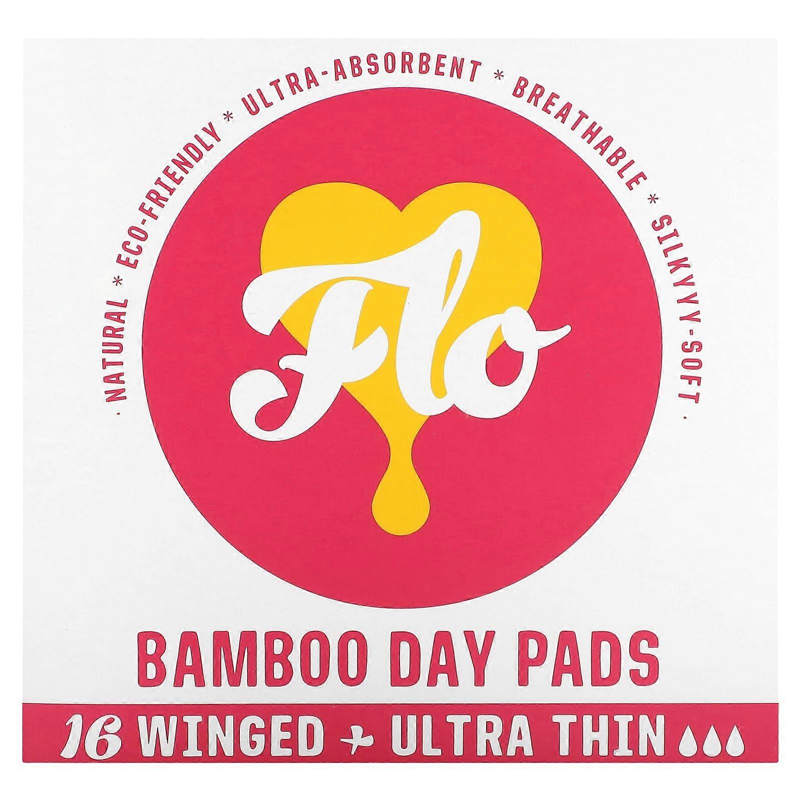 Bamboo Day Pads, Ultra Thin with Wings, 16 Pads