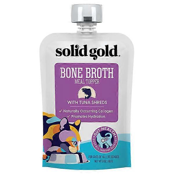 Solid Gold, Bone Broth Meal Topper With Tuna Shreds, For Cats, All Ages, 3 oz (85 g)