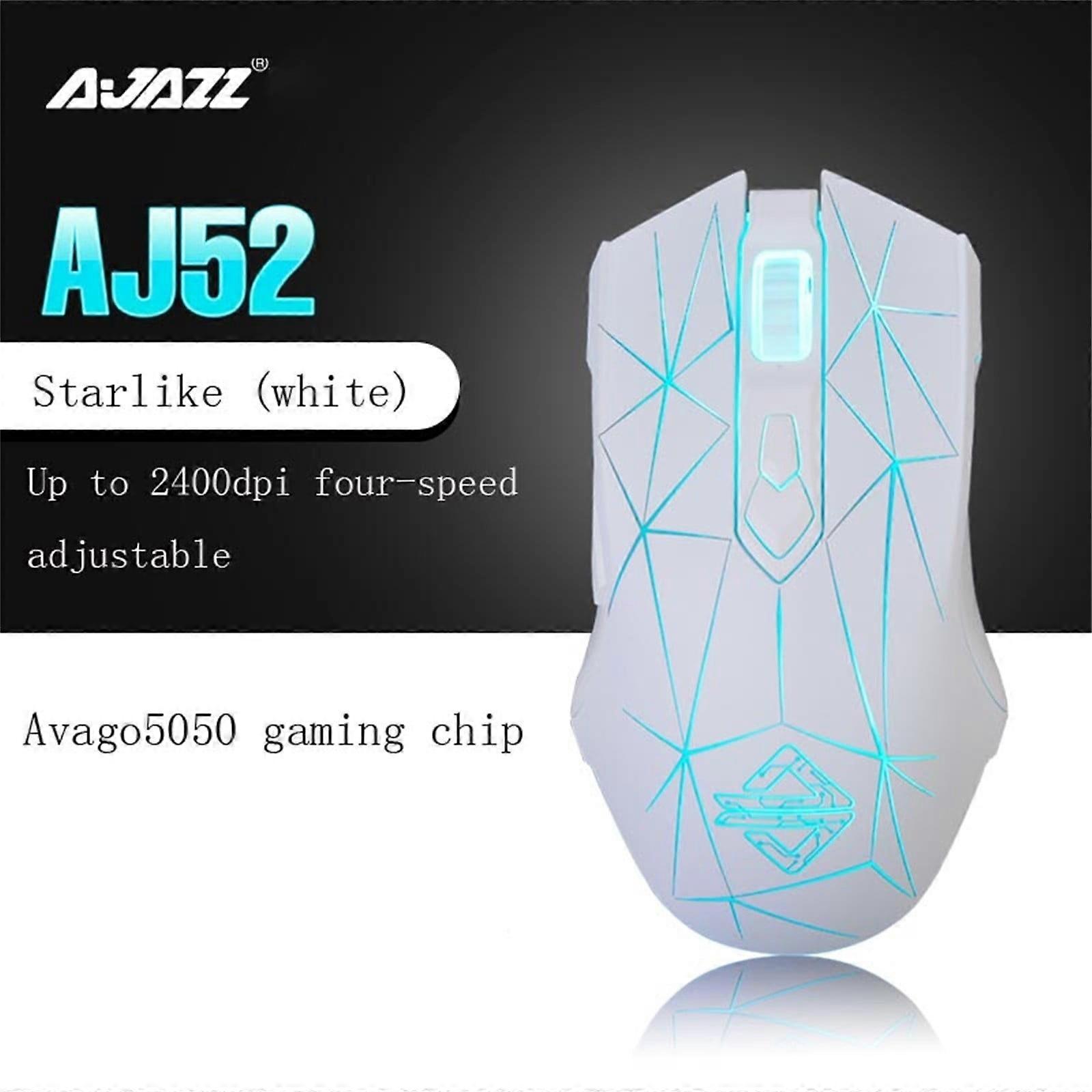 AJ52 wired gaming mouse has 7 RGB backlight modes for computer notebooks, Mouse