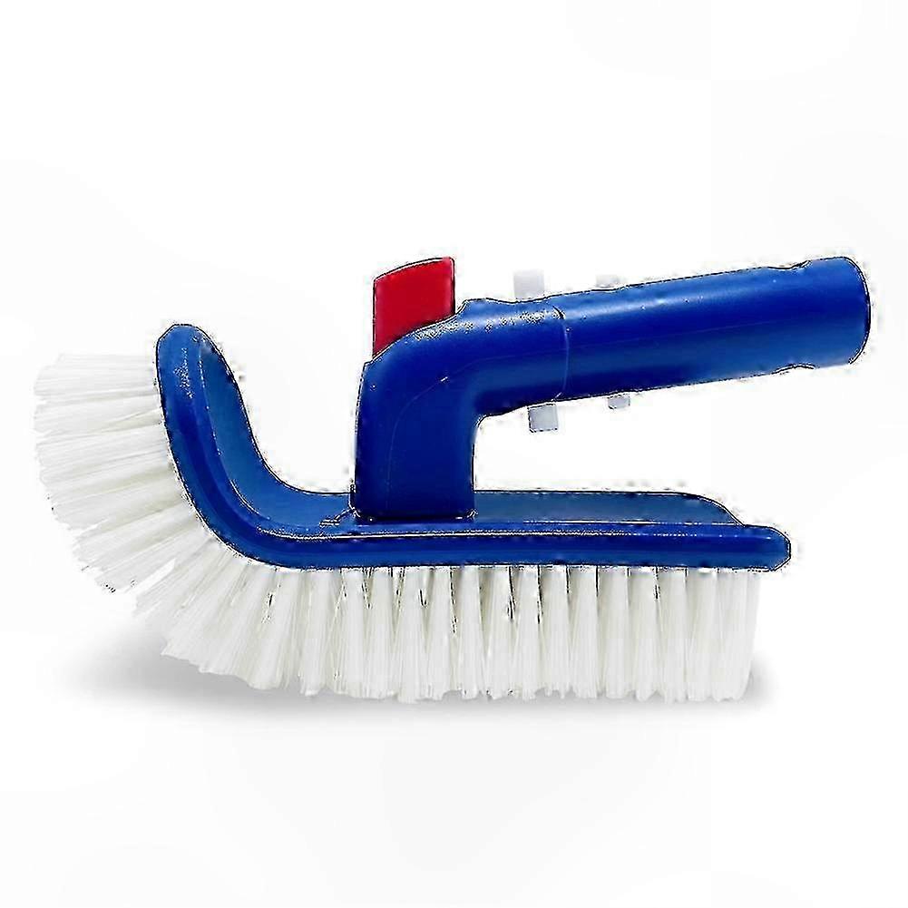 Fine Bristle Rotatable Pool Brush for Steps and Corners, Hand Scrub Tool for Swimming Pool Cleaning