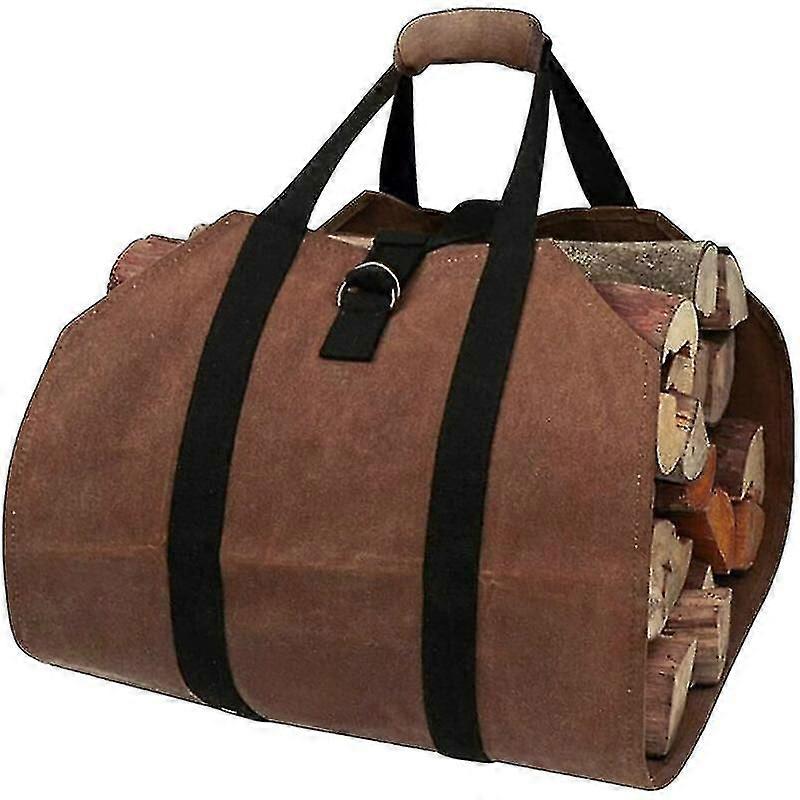 Log Carrier Wood Carry Bag avec poignées Durable Waxed Canvas Log Carrier Large Log Tote Bag Indoor Camping Log Carrier