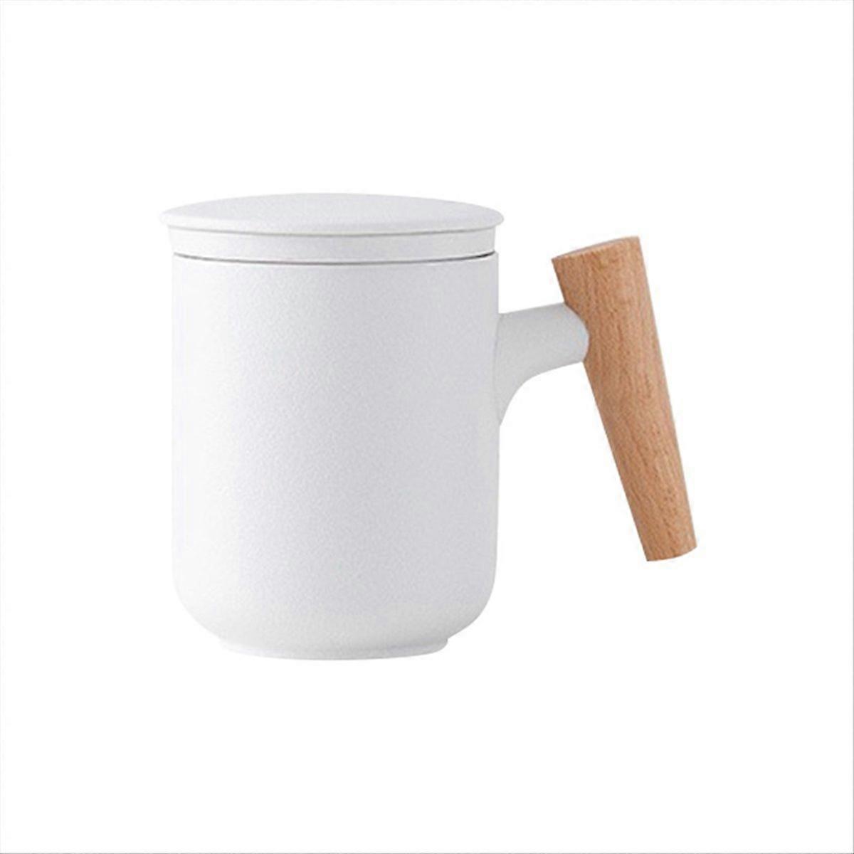 Ceramic frosted tea cup with Lid and Filter Large Capacity