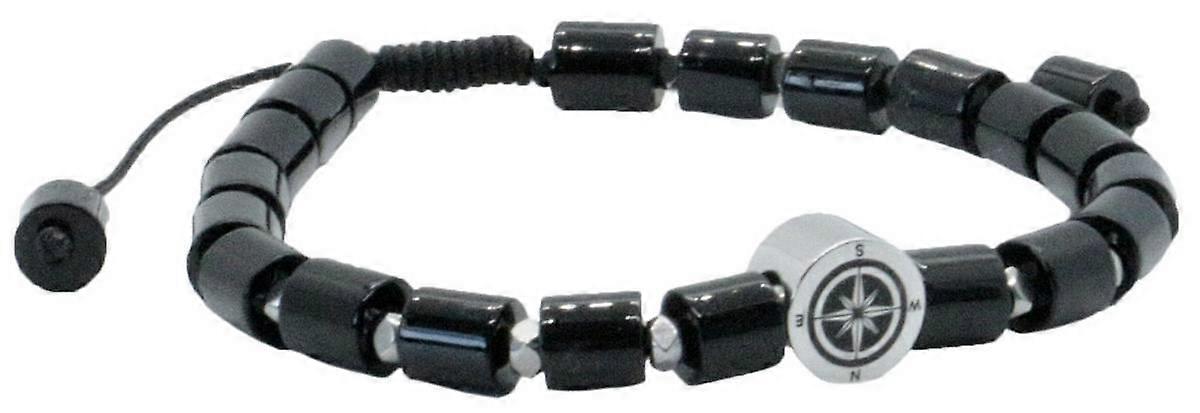 David Van Hagen Compass Bead Agate Bracelet - Black
