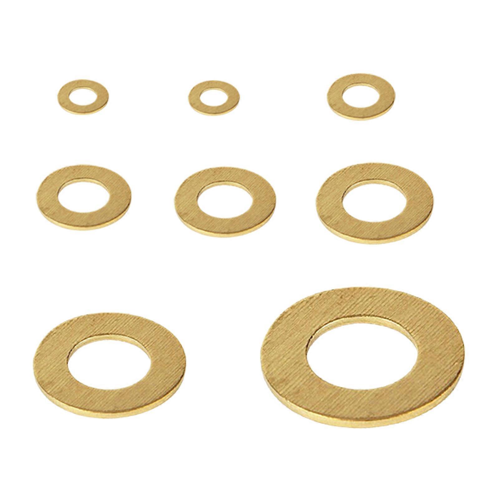 180Pcs Flat Washers Brass Flat Washers Metal Washers Combination Set 8Sizes M2M2.5M3M4M5M6M8M10 Set Washers Multicolor