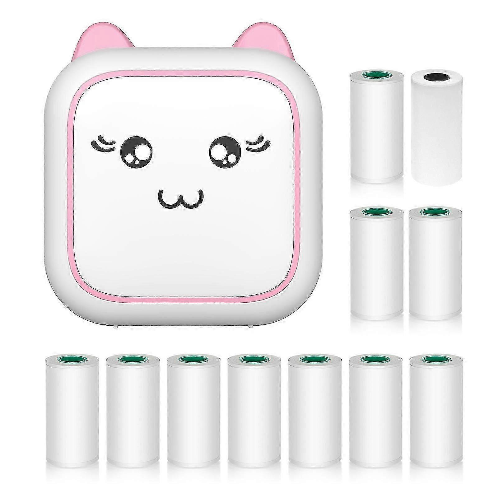 Mini Portable Thermal Sticker Printer with Inkless Instant PPrinting, BT Connection for iOS & Android, Comes with Paper Rolls