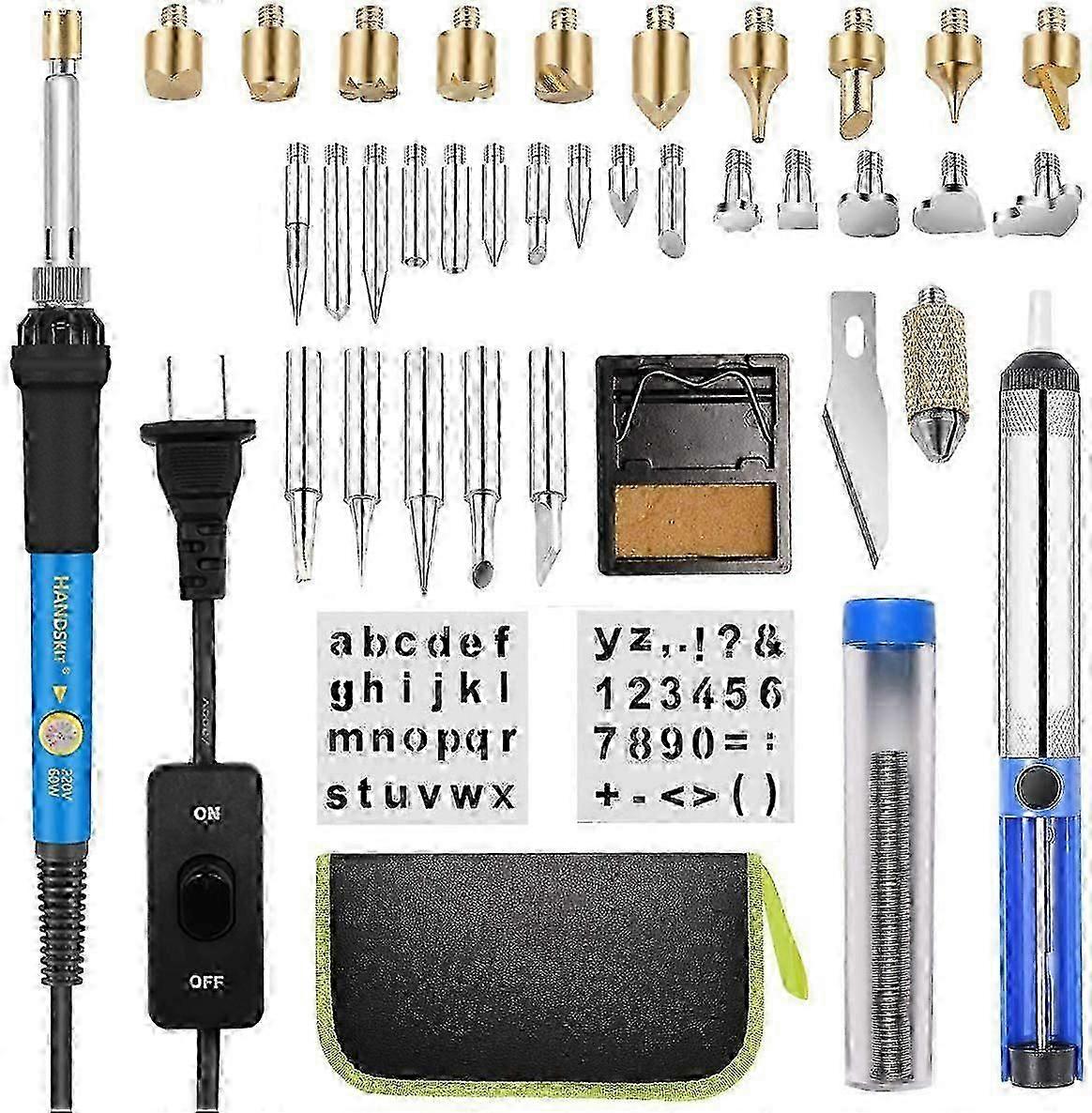 Wood Pyrography KitEtching Tool Kit, 54 PCS Wood Pyrography Kit 60W Adjustable Temperature