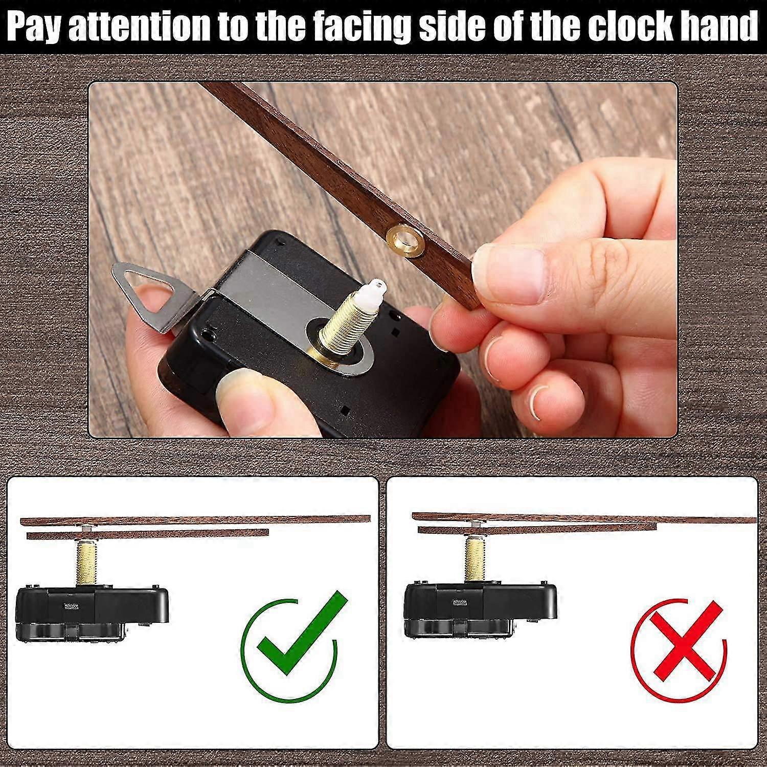 4 Pcs Quartz Clock Movement Mechanism Parts With 4 Types Of Walnut Wood Clock Hands Clock Accessori (haoyi