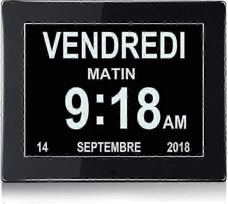 8" LCD Digital Calendar Clock with Date, Calendar Clock with Date, Day and Time | Alzheimer\'s Clock