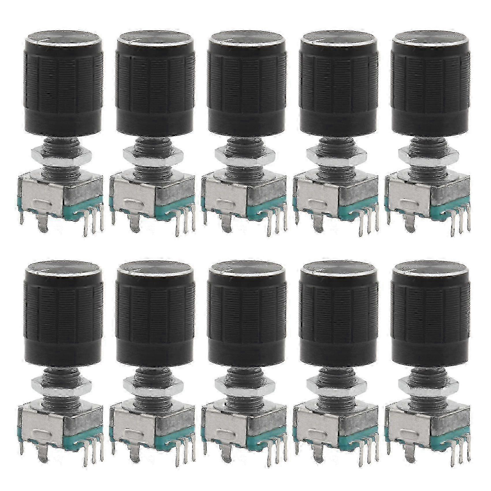 (7 Pin 20mm)10 Pcs 360 Degree Ec11 Encoder Code Switch Digital Potentiometer With Caps