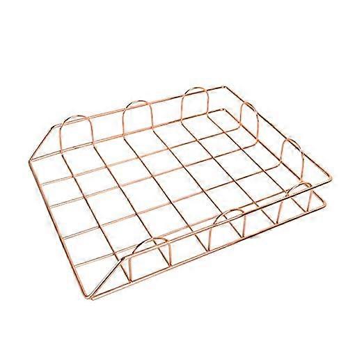 File Racks Layered File Frame Metal Wrought Iron A4 Size Gold Finish 300x245x65mm File Box