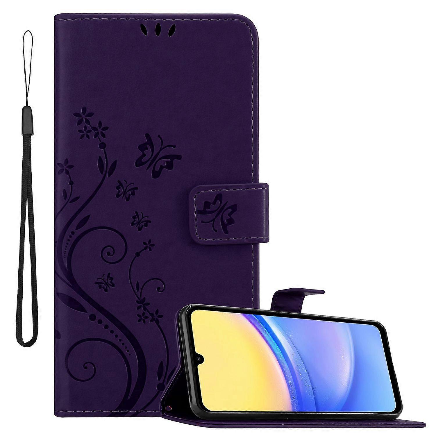 Samsung Galaxy A15 Protective Case - with Floral Pattern and Card Slot