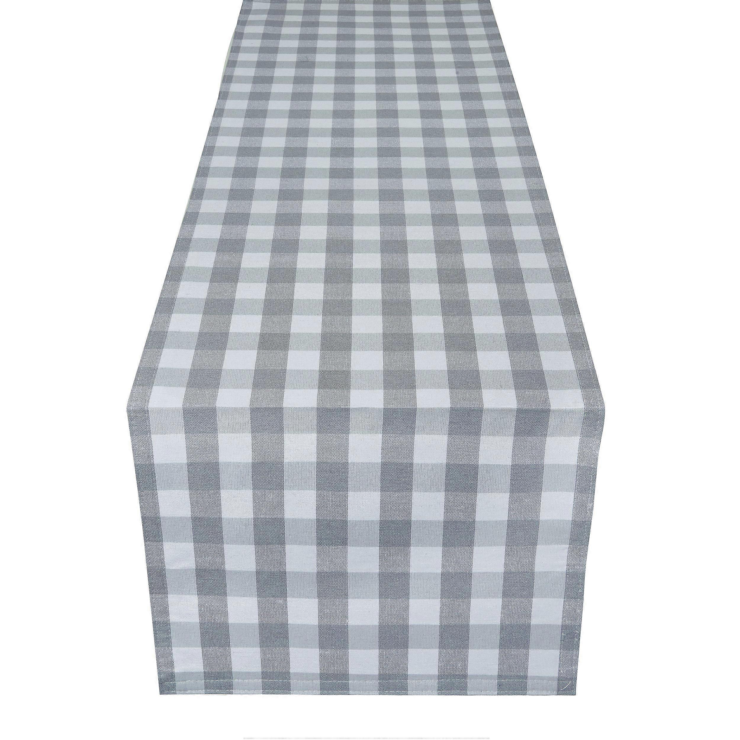 Buffalo Check Plaid Table Runner - Gray - 13 in x 90 in