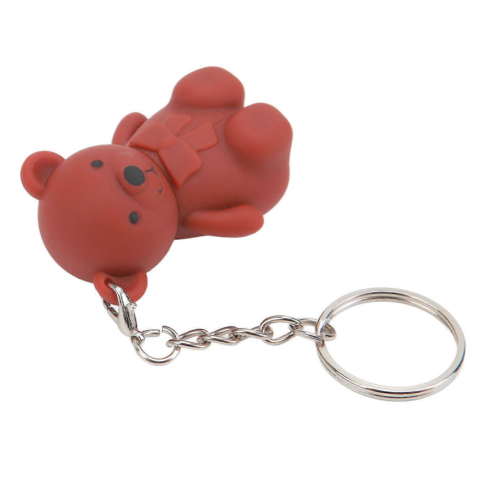 Matte Lip Mud High Pigment Bear Key Chain Long Lasting Creamy Texture Lipstick Clay 01SH