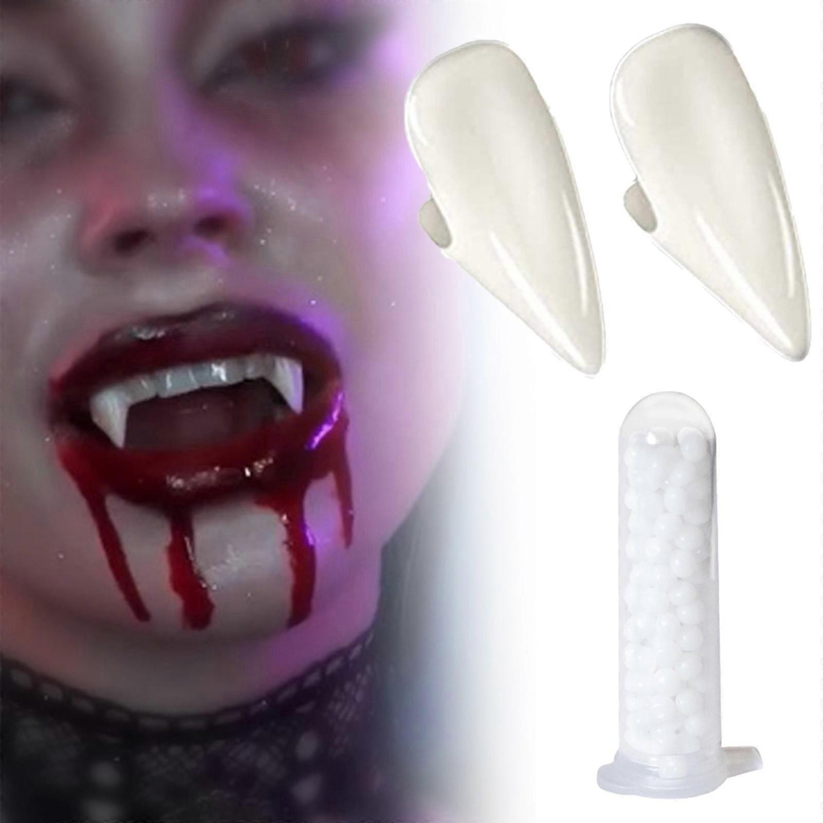4 Sizes Realistic Teeth With Super Strong Adhesive Props For Halloween Costume