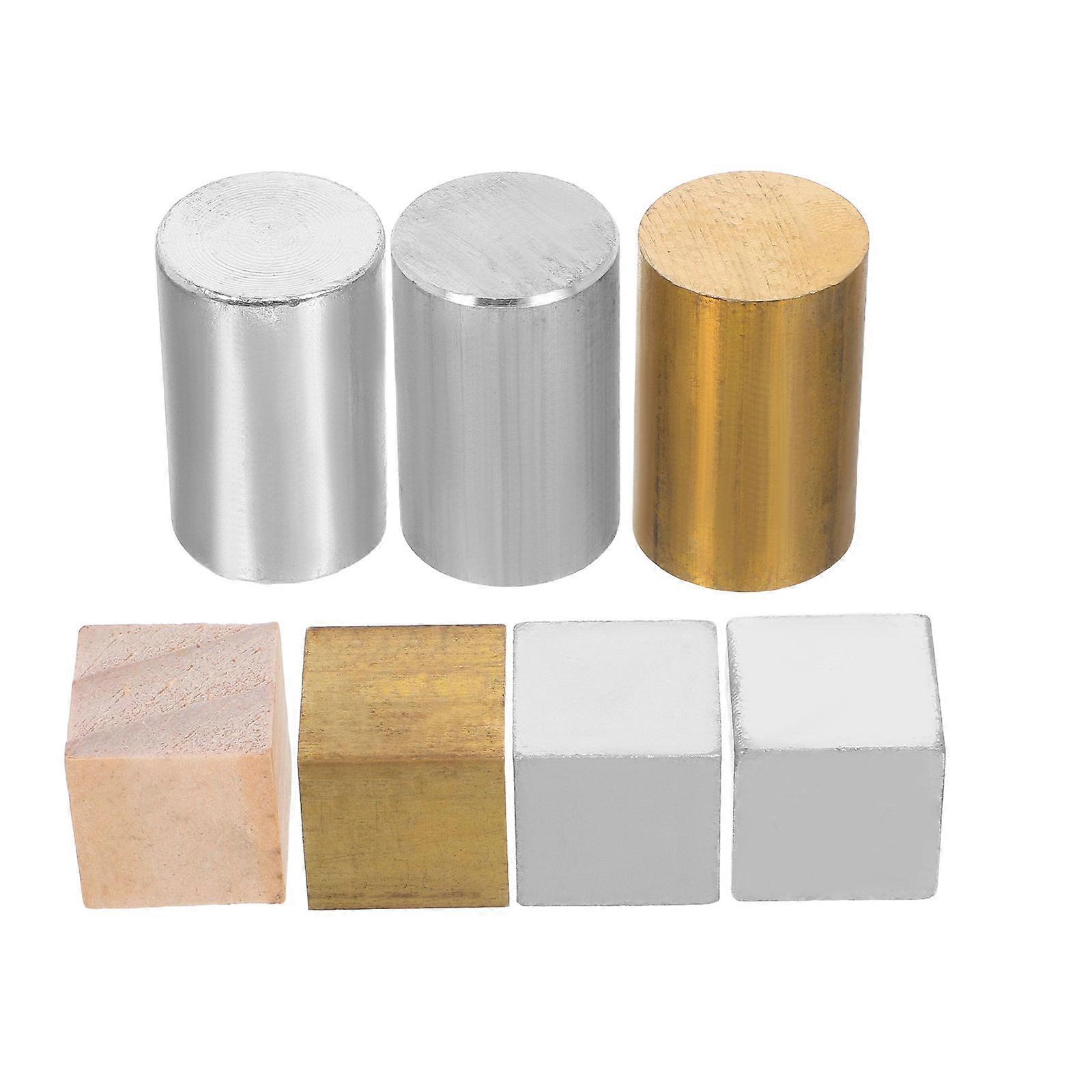 Density Activity Set For Educational Equipment Includes Metal Blocks Cylinders Suitable For Science Experiments 7Pcs
