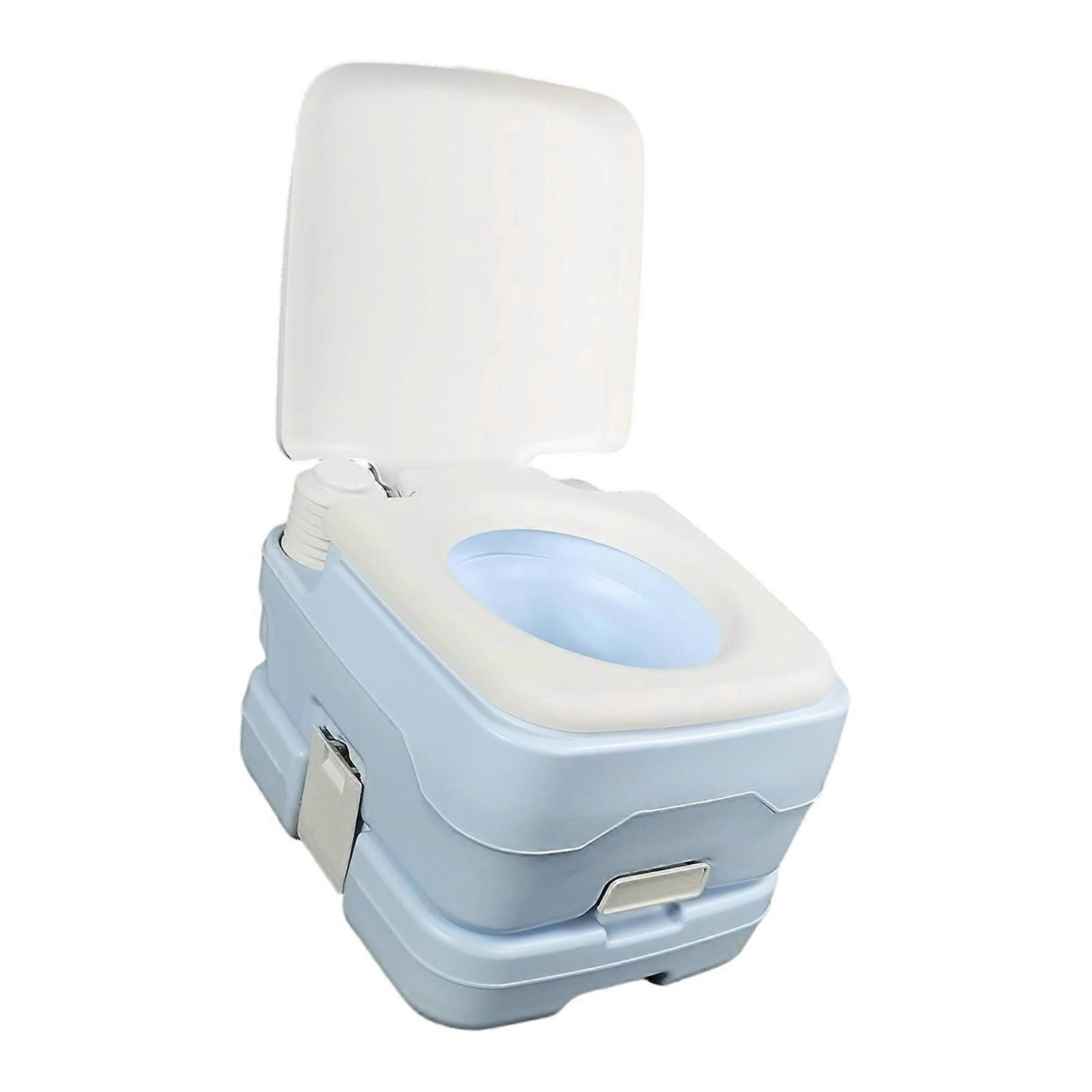 Space Saving Travel Toilet 10L For Adventure Automobiles Thin HDPE Body 50ml Multiple Directional Wash Simple Cistern Detachment  White