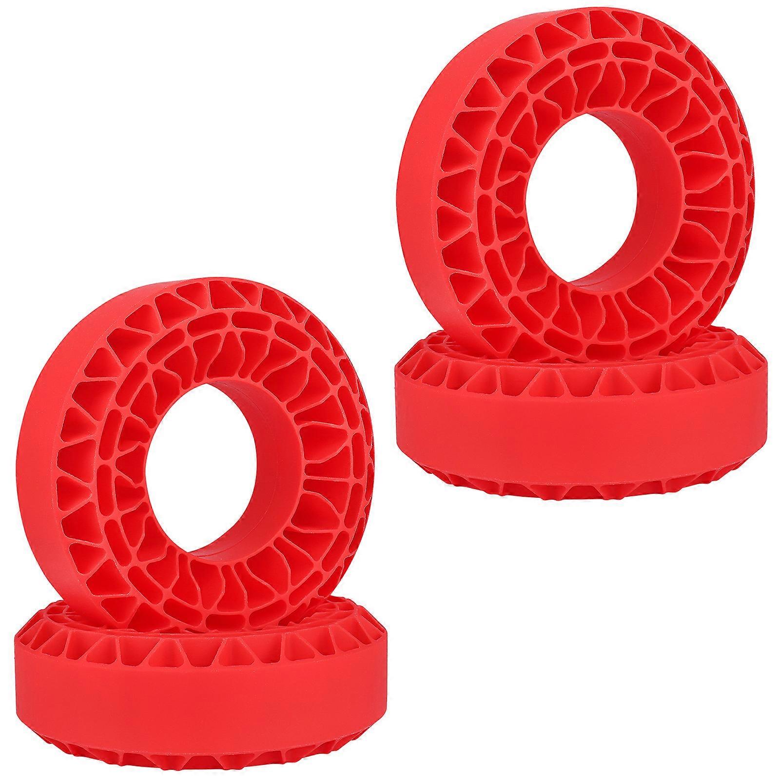 1.9Inch Tire Insert 4pcs Shockproof Model Vehicle Tyre Silicone Liners For Enhancing Remote Control Crawlers Upgrading  Red
