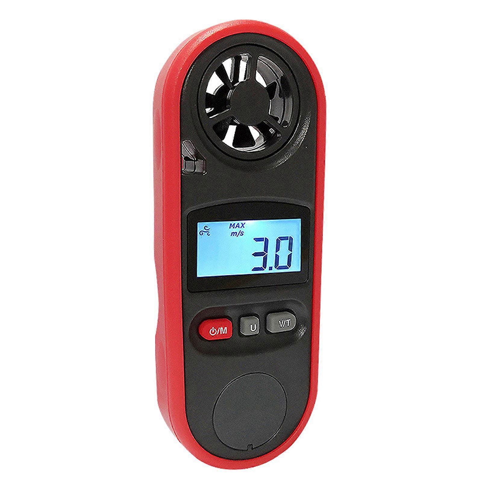 Digital Portable Handheld Anemometer Accurate Wind Speed & Temperature Measurement Device ABS for Outdoor Activity Multicolor
