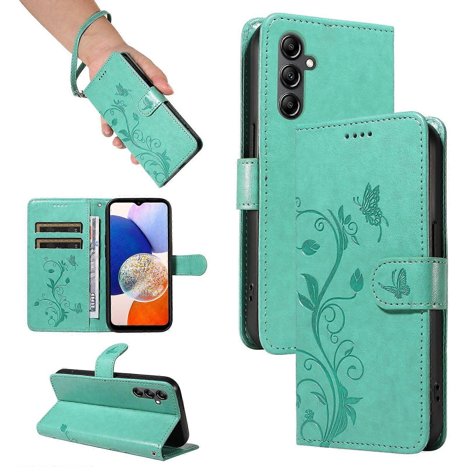 Flip Case for Samsung Galaxy A15 Apricot Blossom Print Shockproof Protection Wallet Phone Case with Card Slots and Removable Wrist Strap