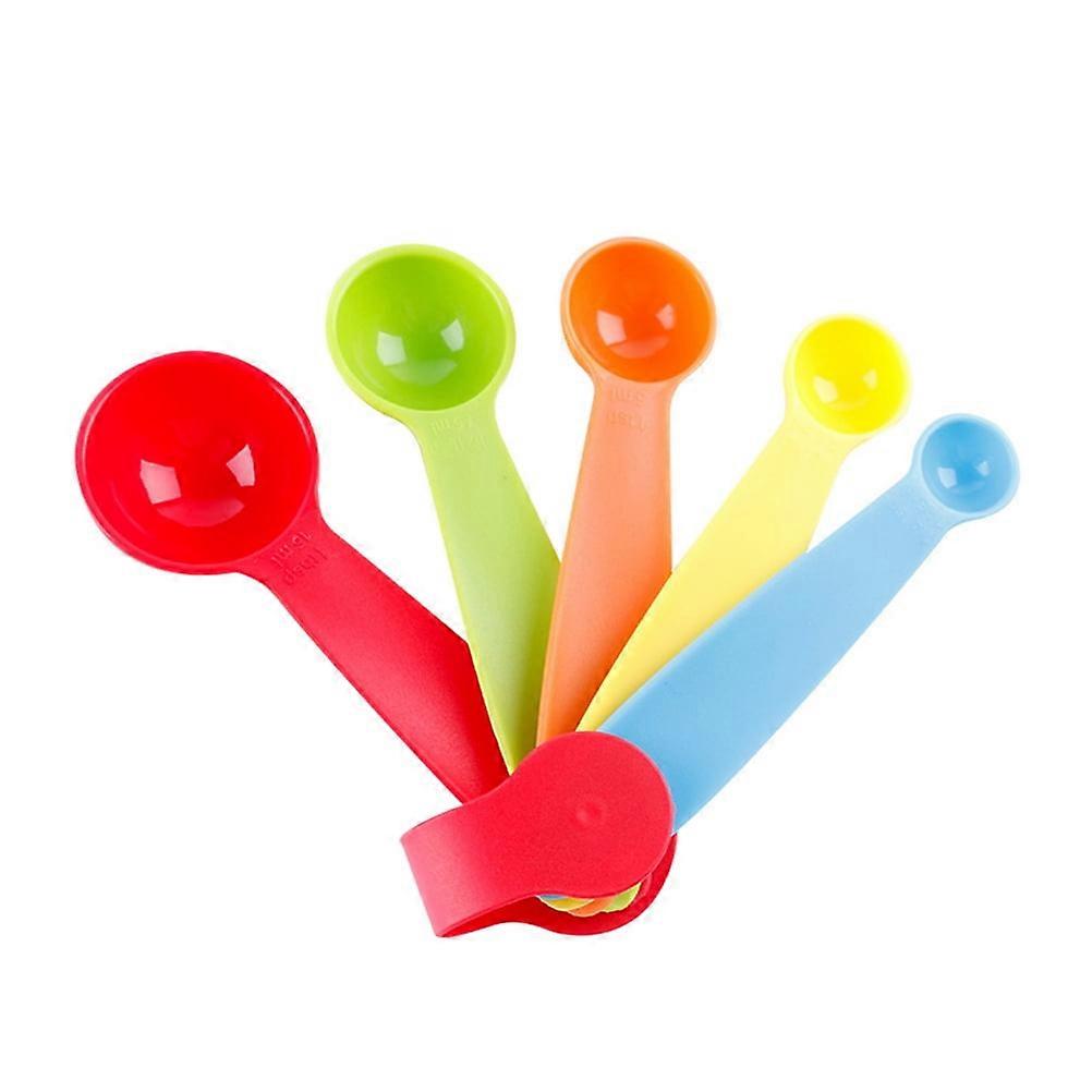 5pcs Colorful Plastic Measuring Spoons Kitchen Baking Spoons Tools in Different Sizes